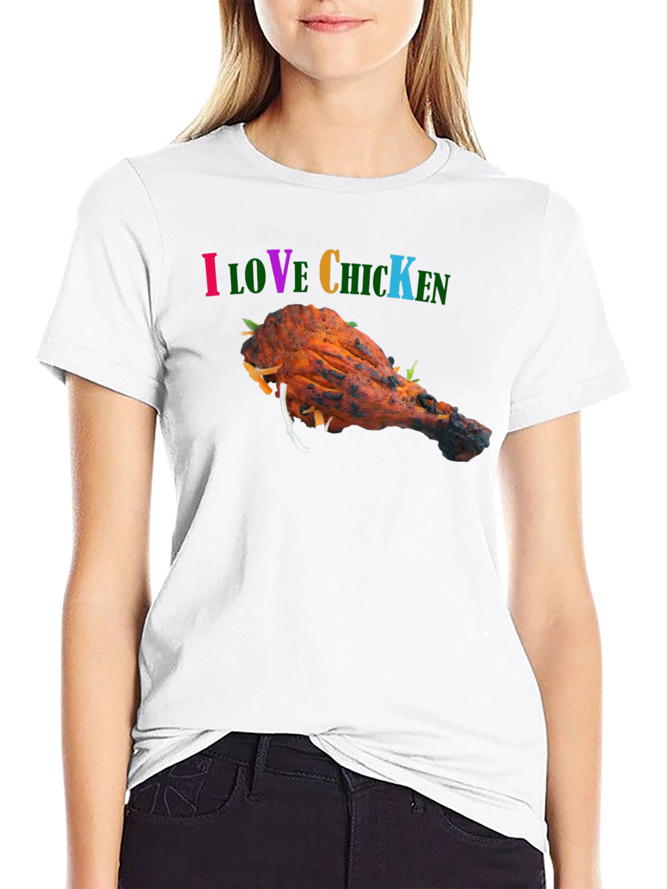 I Love Chicken Black Graphic Tee