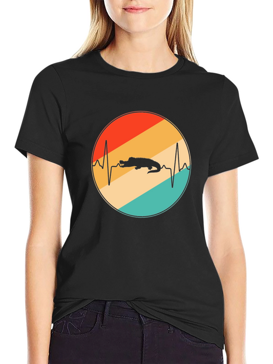 Gator Heartbeat Graphic Tee - Cool Retro Alligator Shirt