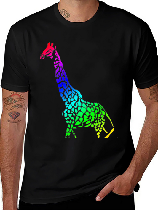 Rainbow Giraffe Graphic T-Shirt