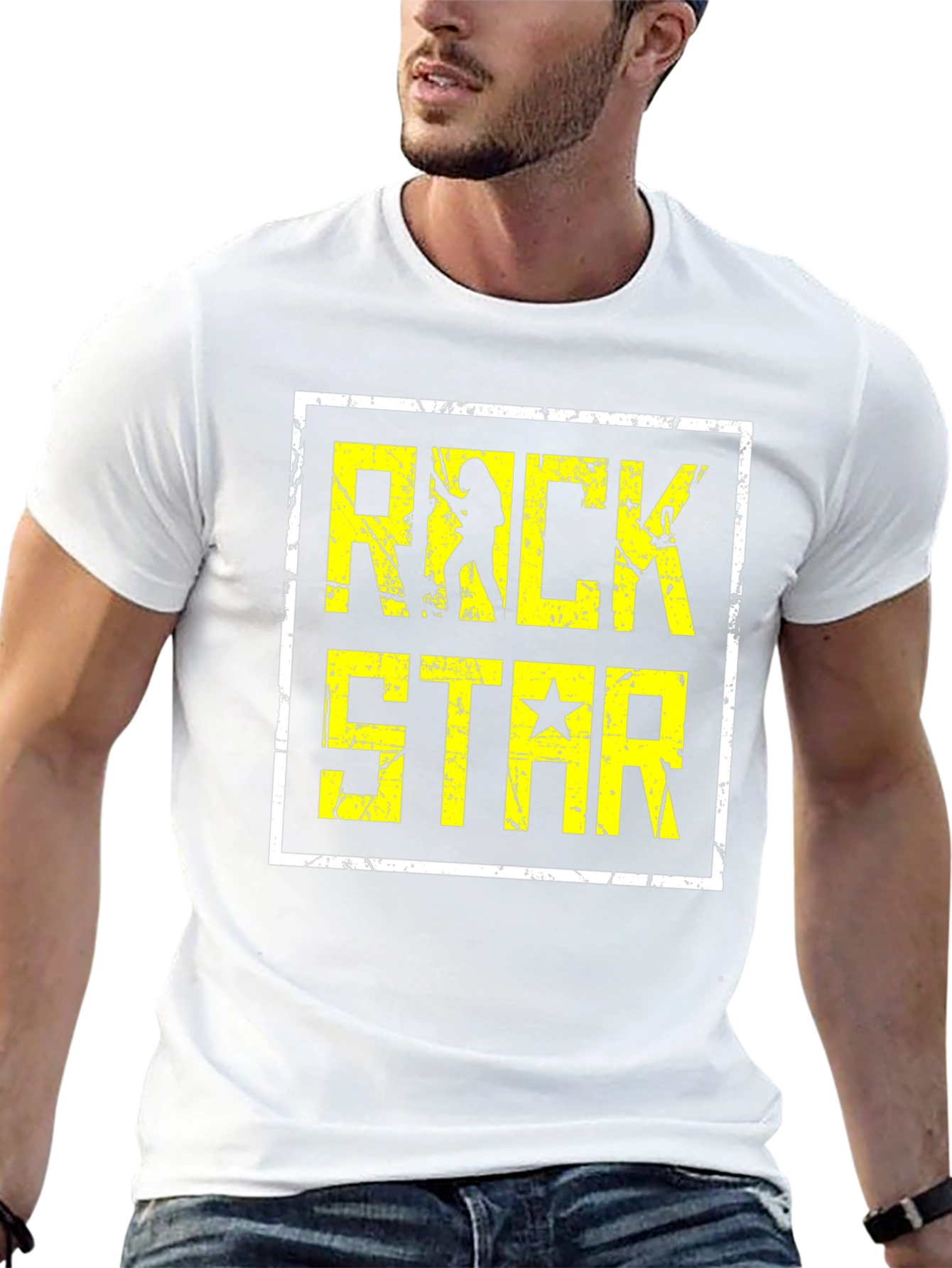Rock Star Graphic Tee - Black Cotton Blend
