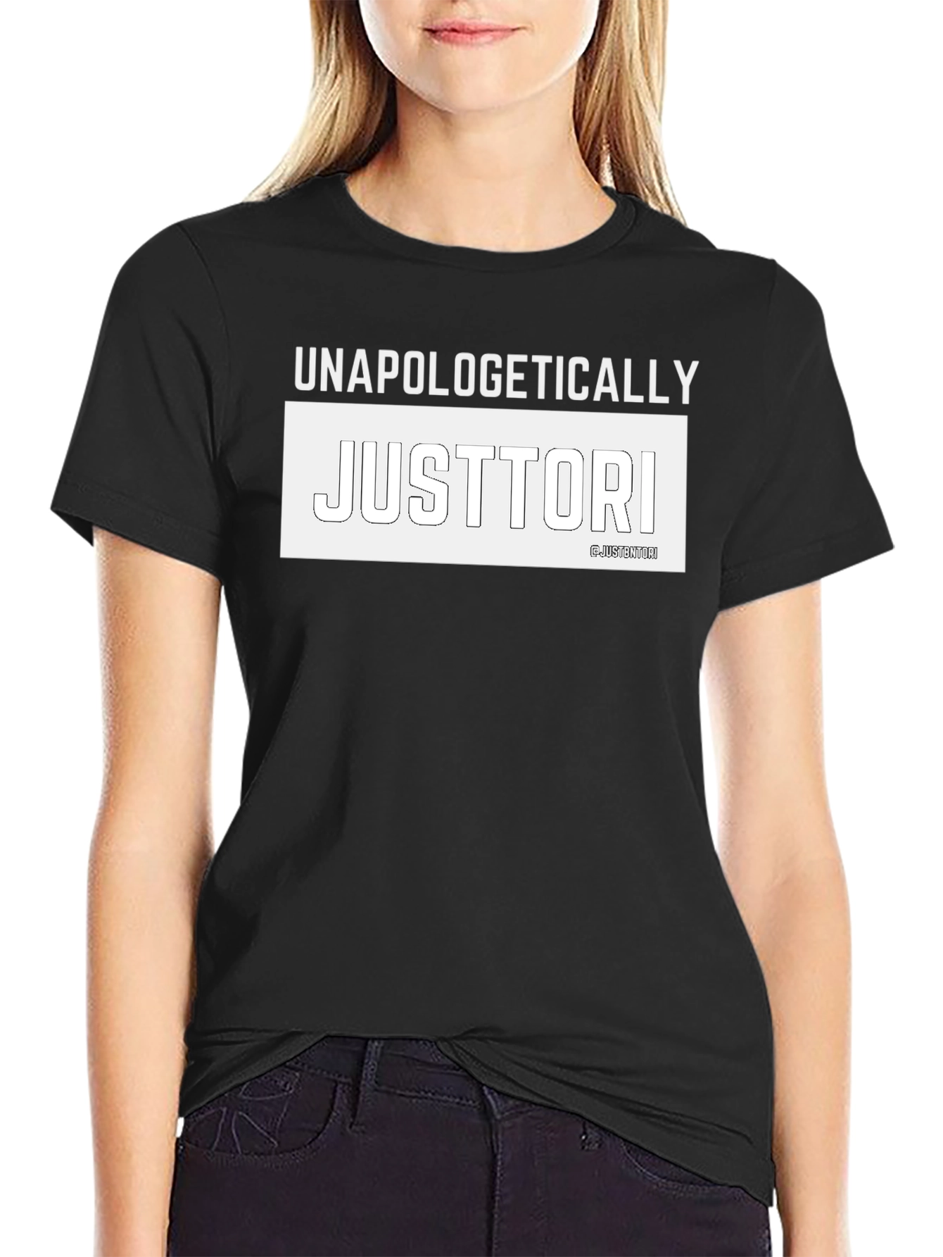 Unapologetically Justtori Black Graphic Tee