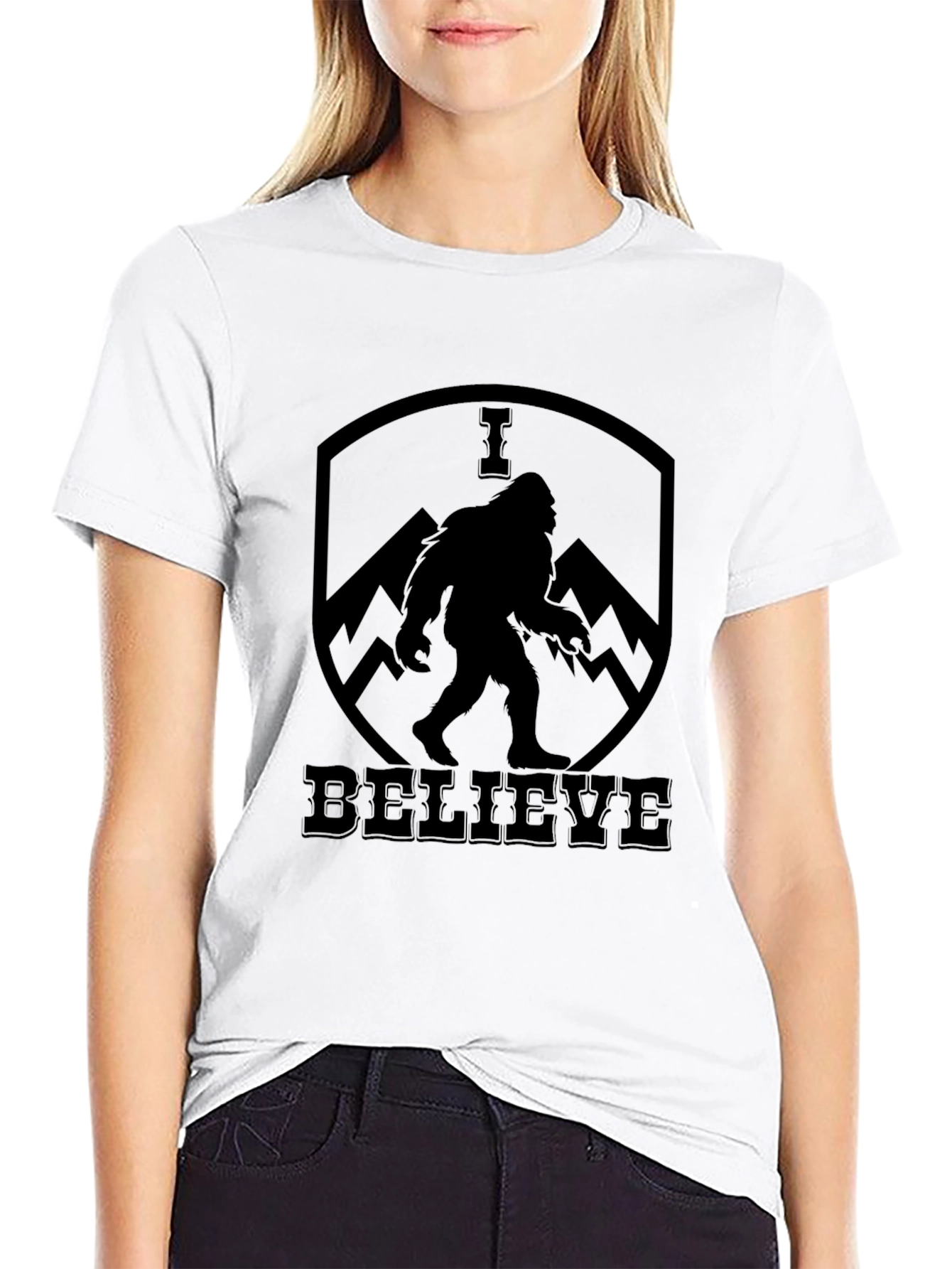 I Believe Bigfoot T-Shirt - Black Sasquatch Tee