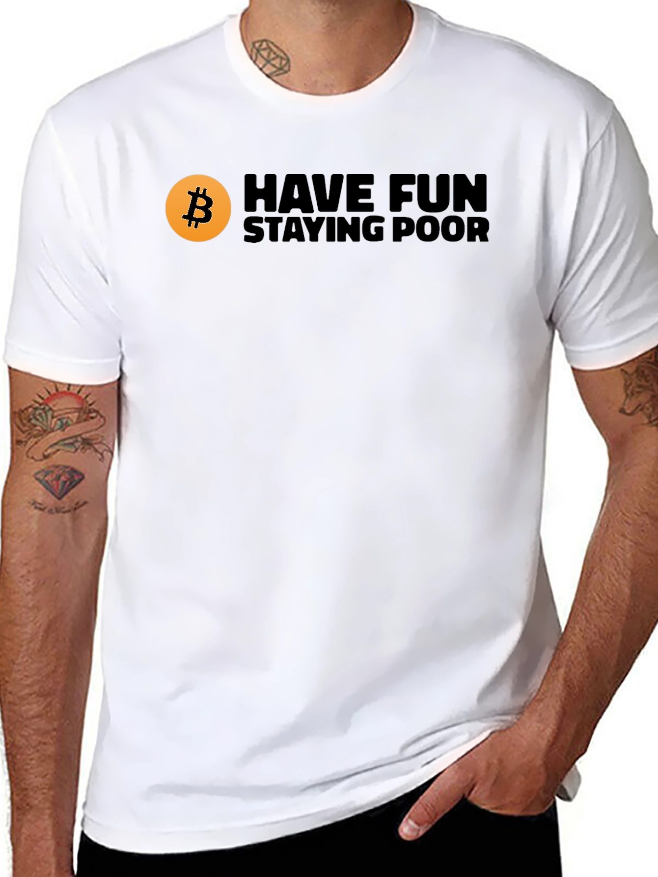 Bitcoin Have Fun Staying Poor Black T-Shirt