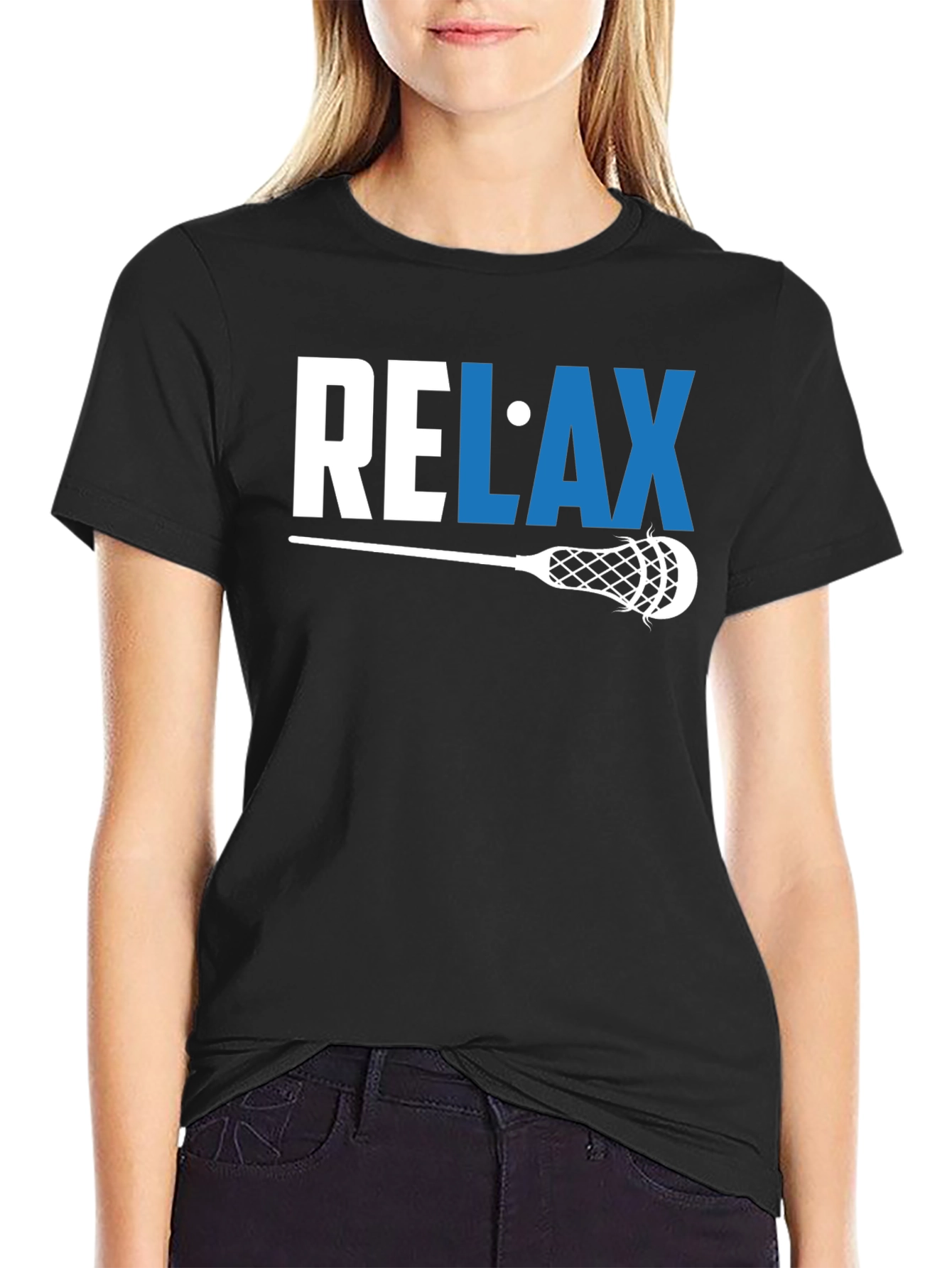 Relax Lacrosse Graphic Tee - Mens Black T-Shirt