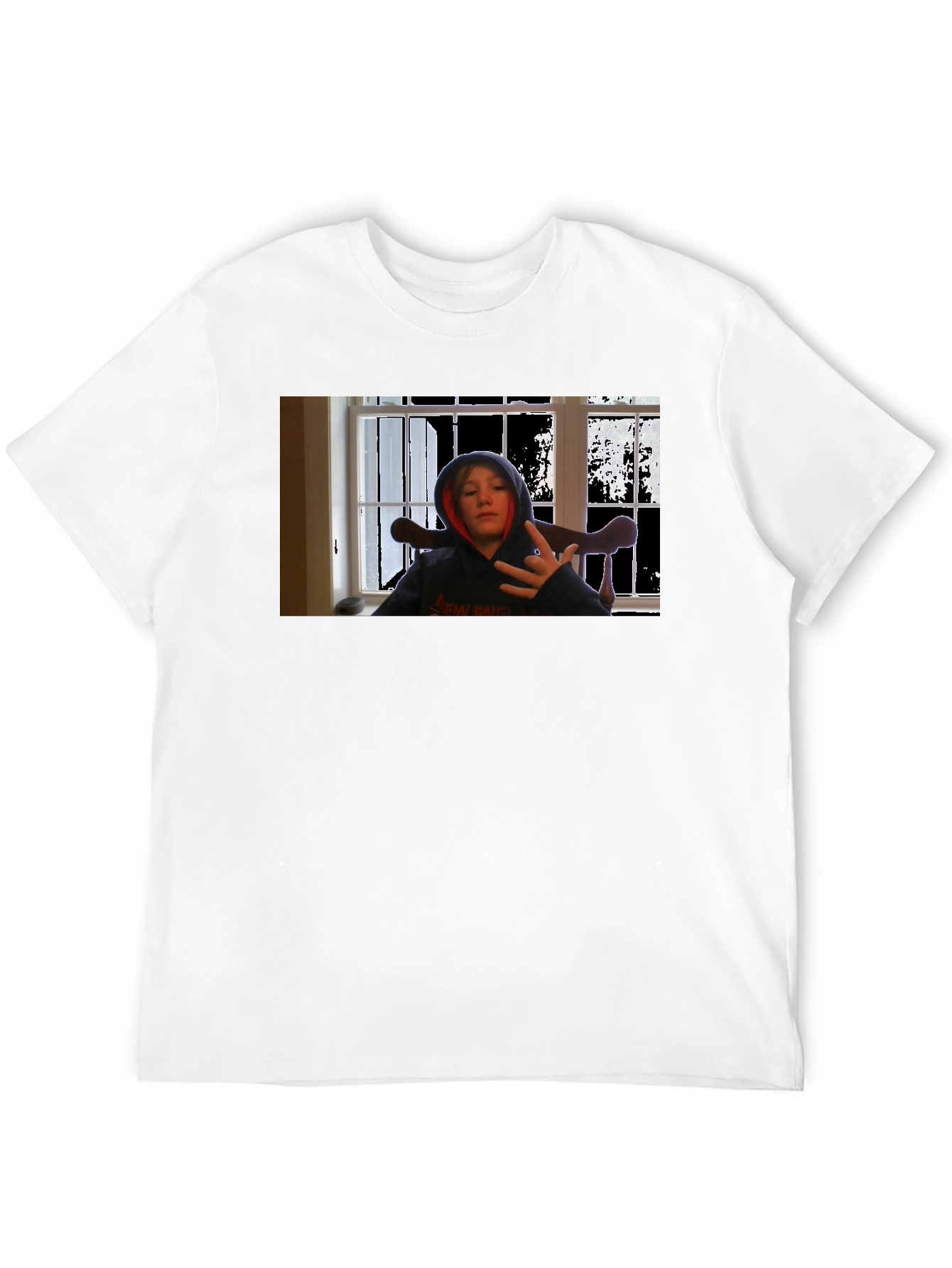 Black T-Shirt with Youth Graphic Print