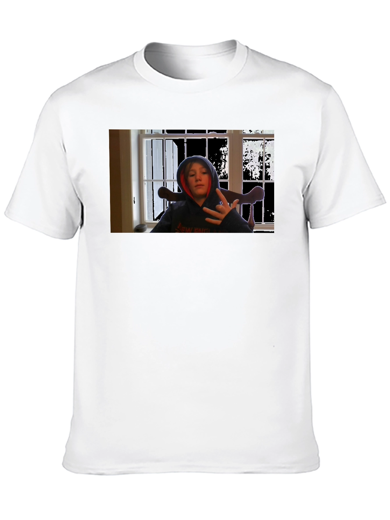 Black T-Shirt with Youth Graphic Print