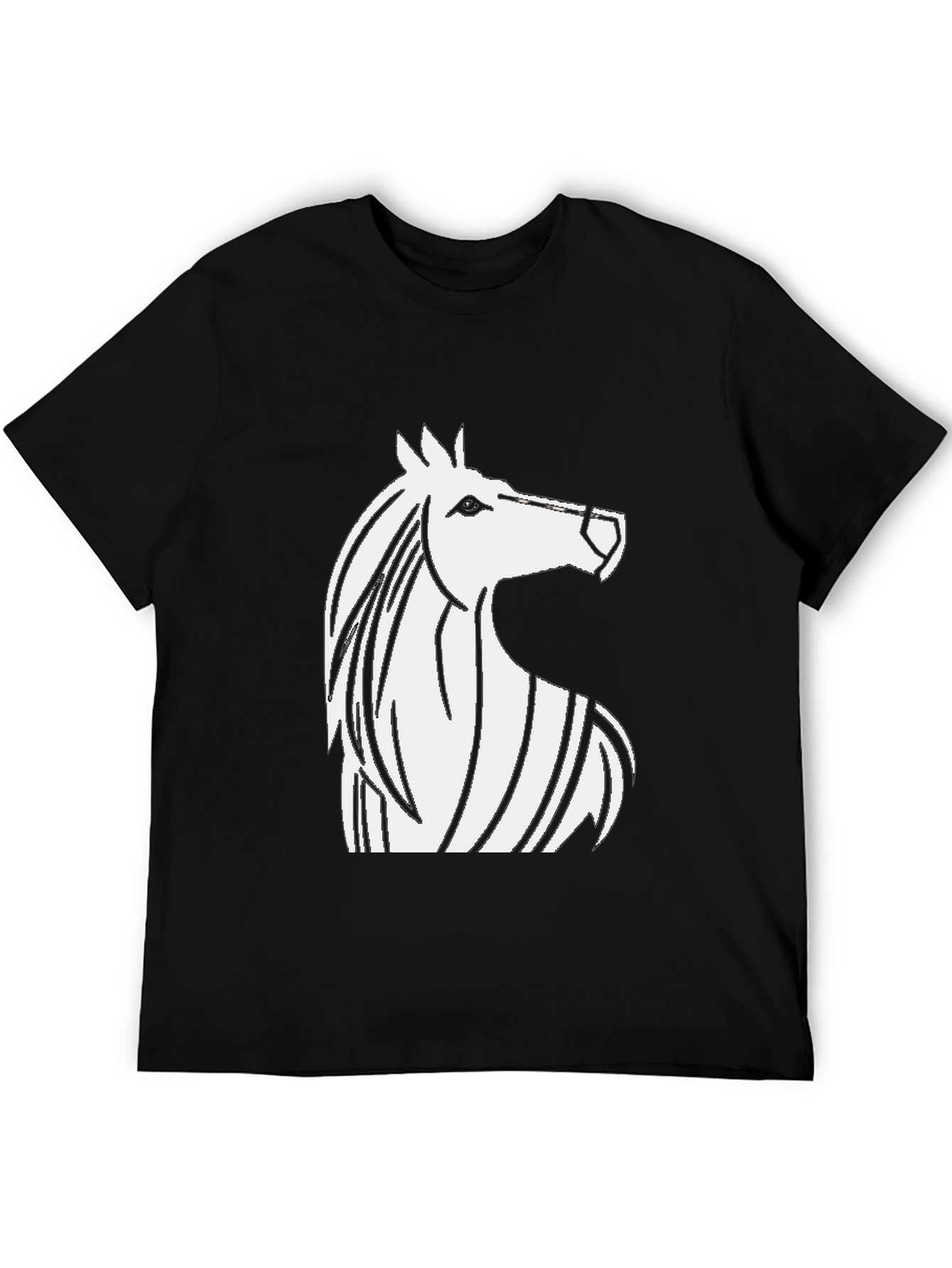 Horse Graphic Black T-Shirt - Stylish Mens Tee