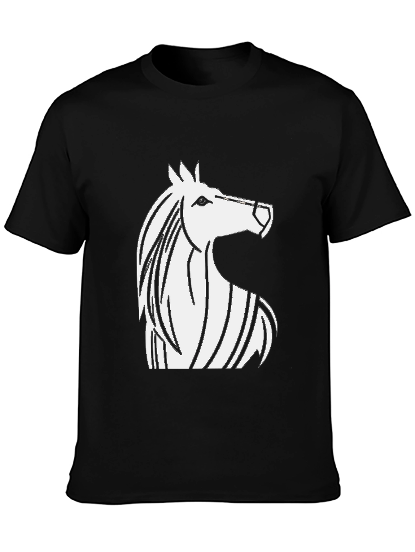 Horse Graphic Black T-Shirt - Stylish Mens Tee