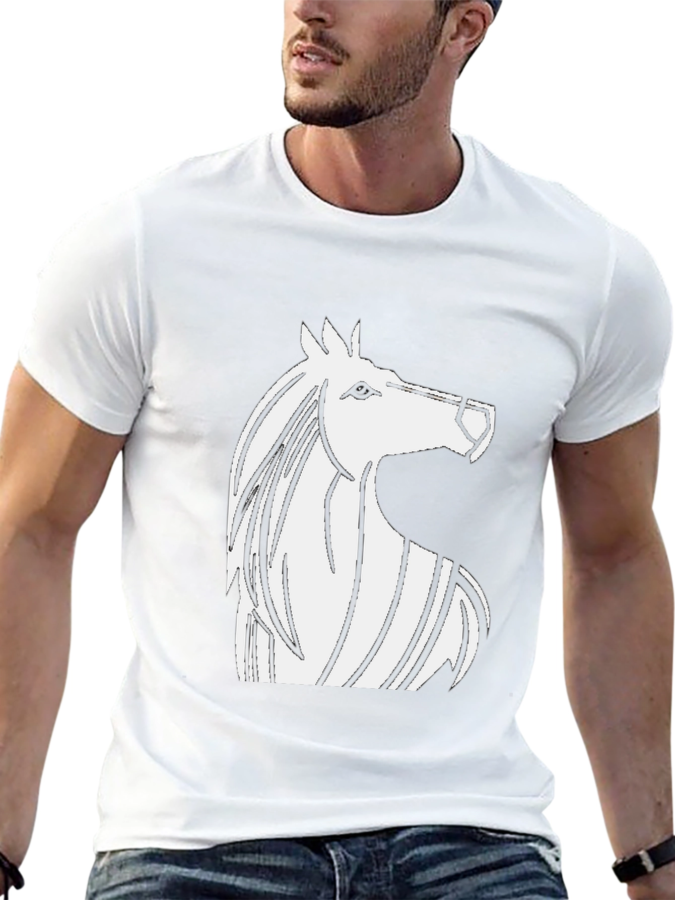 Horse Graphic Black T-Shirt - Stylish Mens Tee
