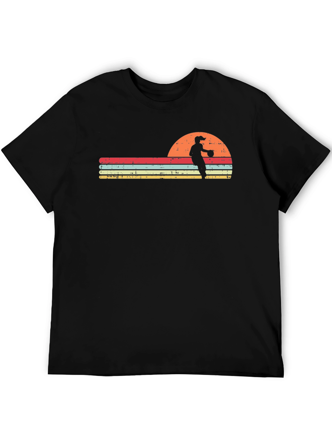 Retro Sunset Volleyball Player T-Shirt