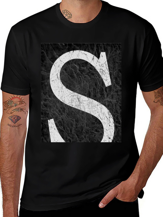 Letter S Black Grunge Tee