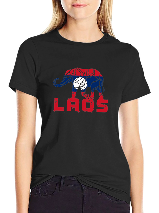Laos Elephant Flag Graphic Tee