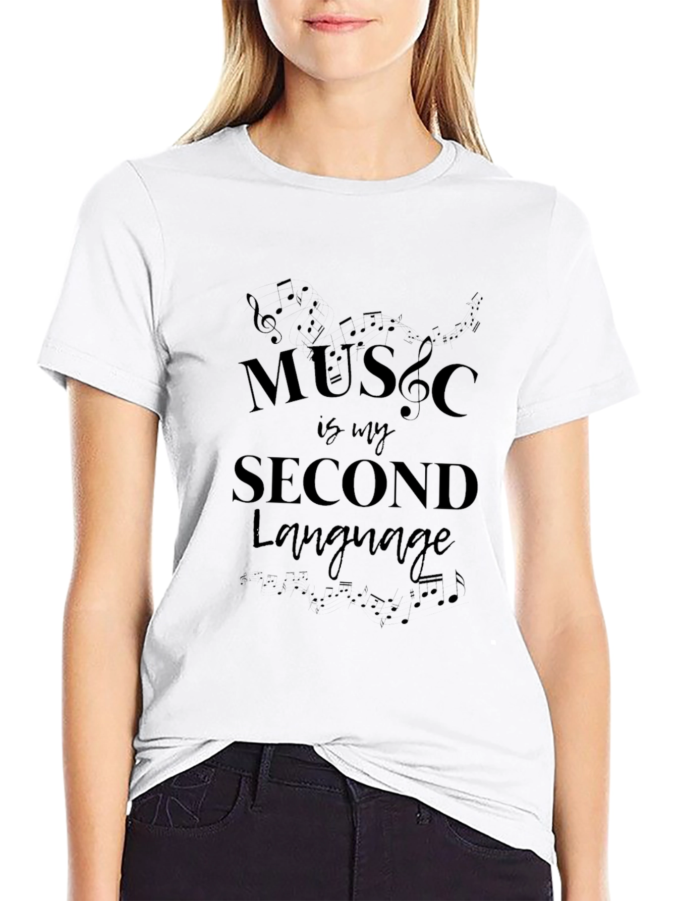 Music is My Second Language Graphic Tee