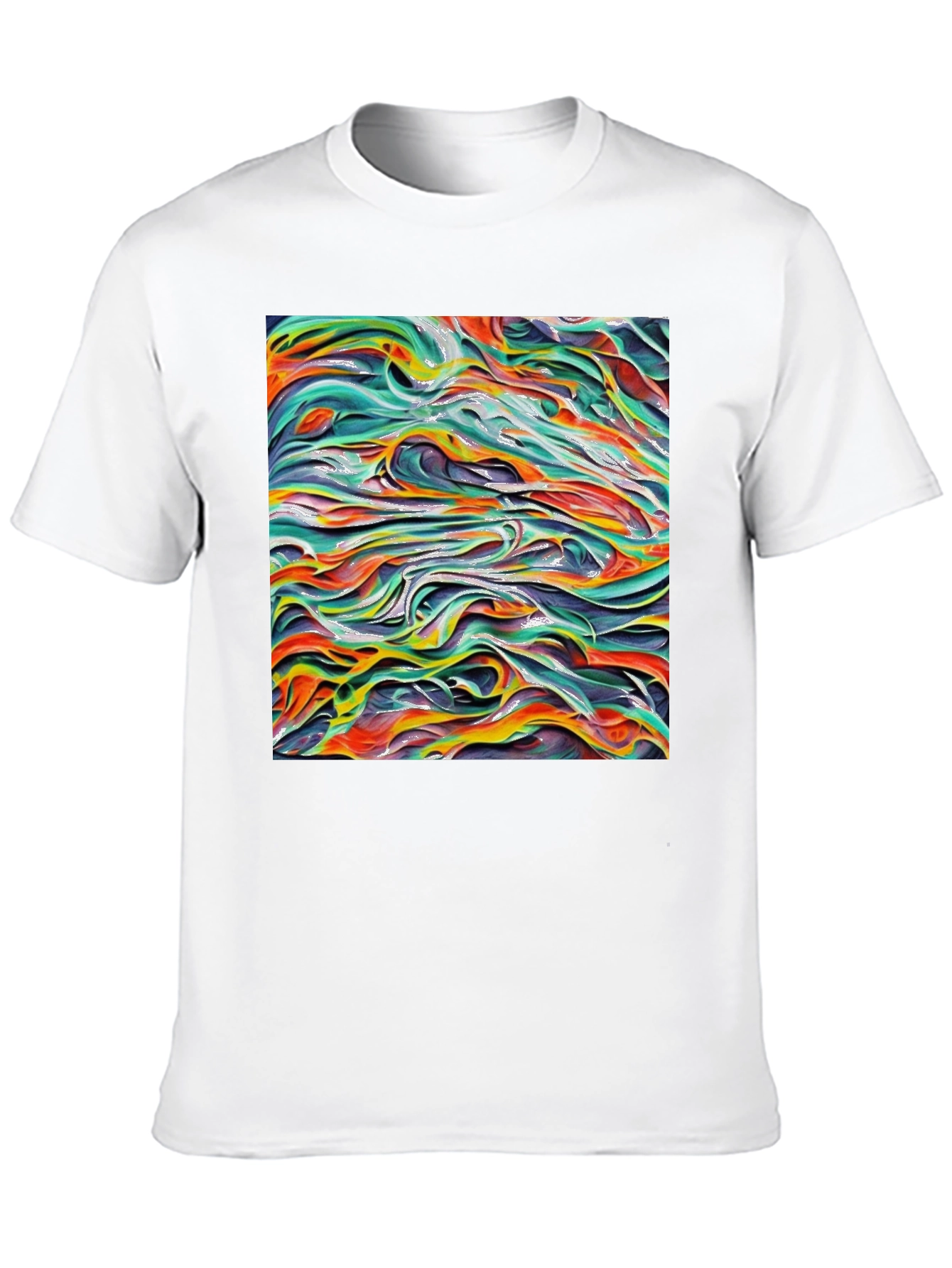 Abstract Wave Art Black T-Shirt