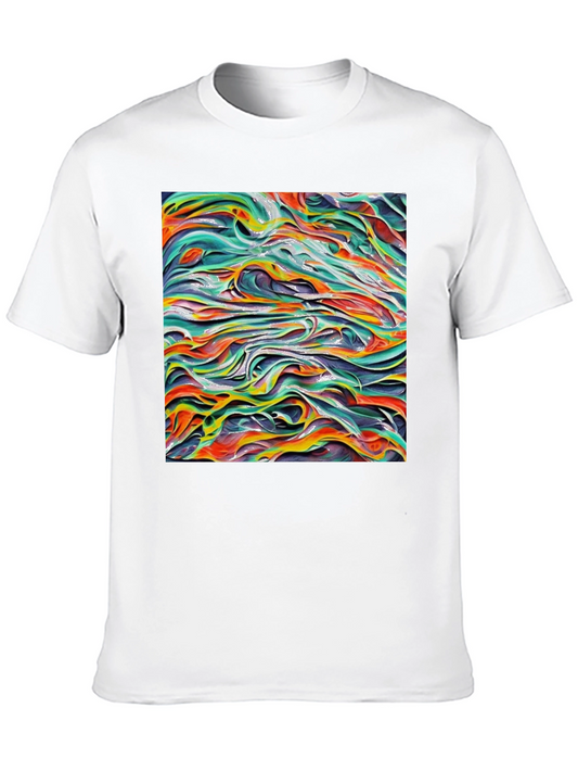 Abstract Wave Art Black T-Shirt