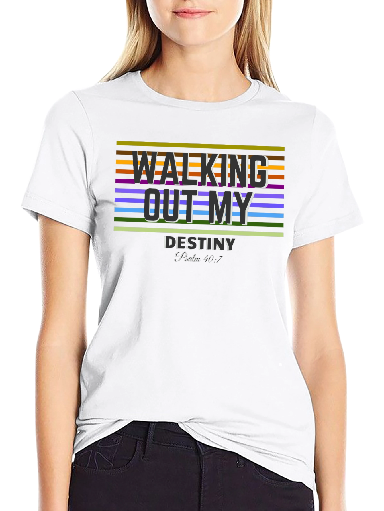 Walking Out My Destiny Graphic Tee - Black