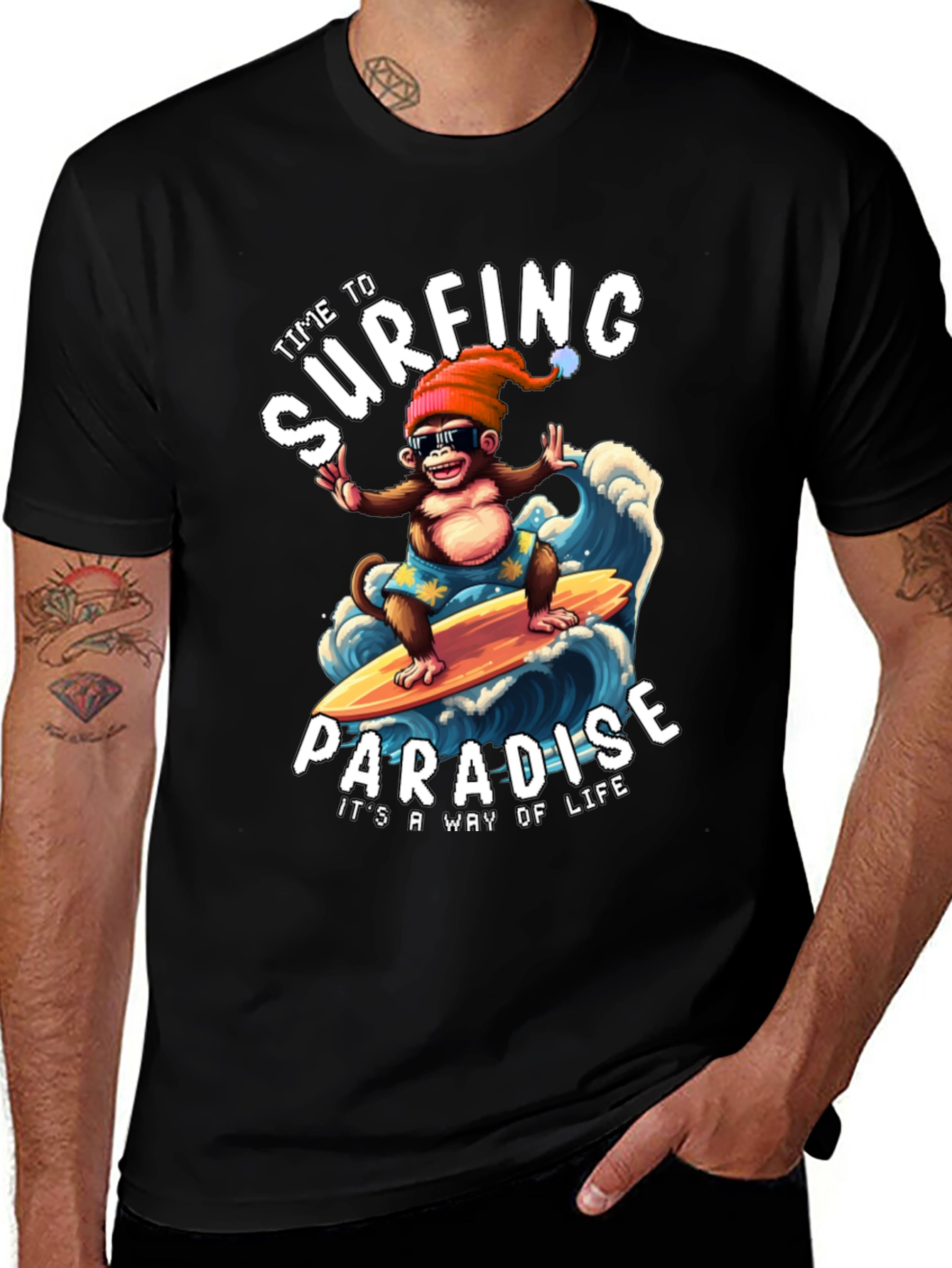 Surfing Monkey Graphic Tee