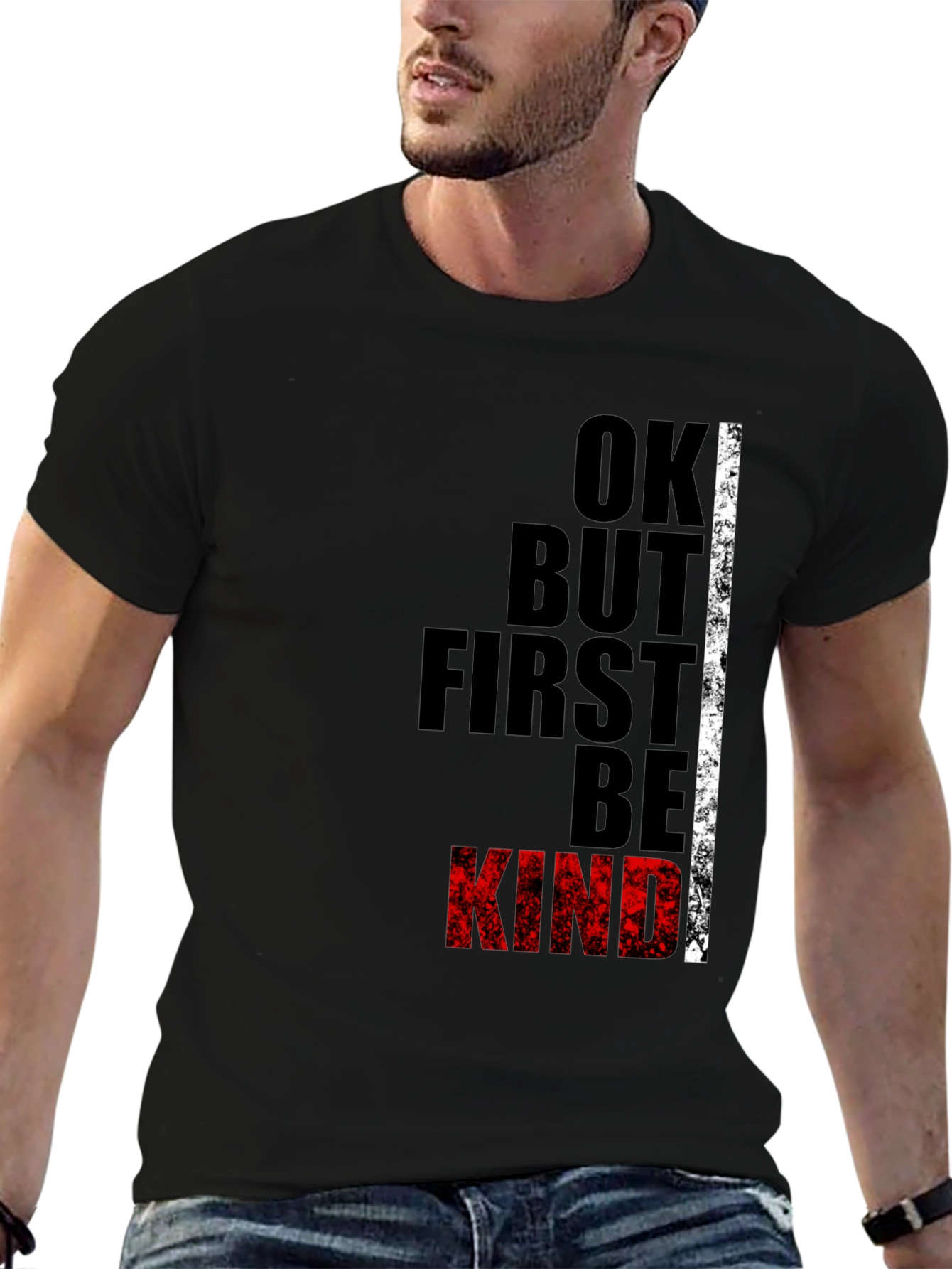Ok But First Be Kind Black Graphic Tee