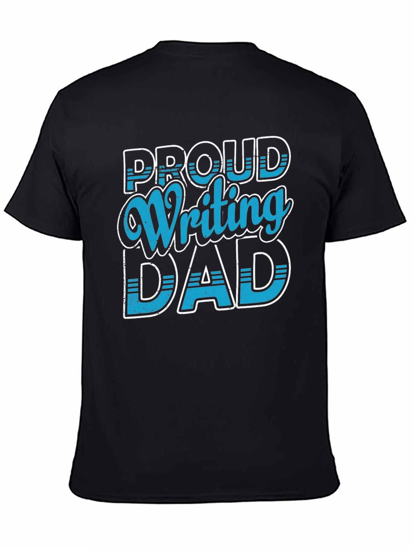 Proud Writing Dad T-Shirt - Black