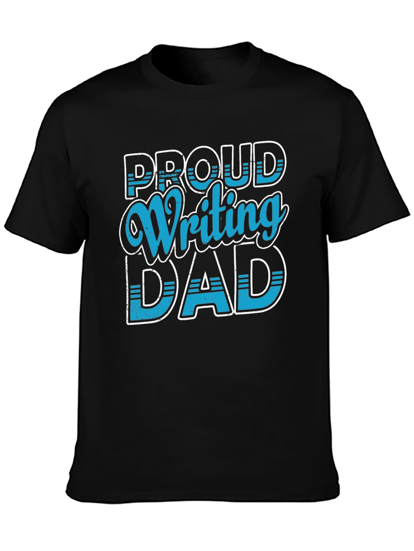 Proud Writing Dad T-Shirt - Black