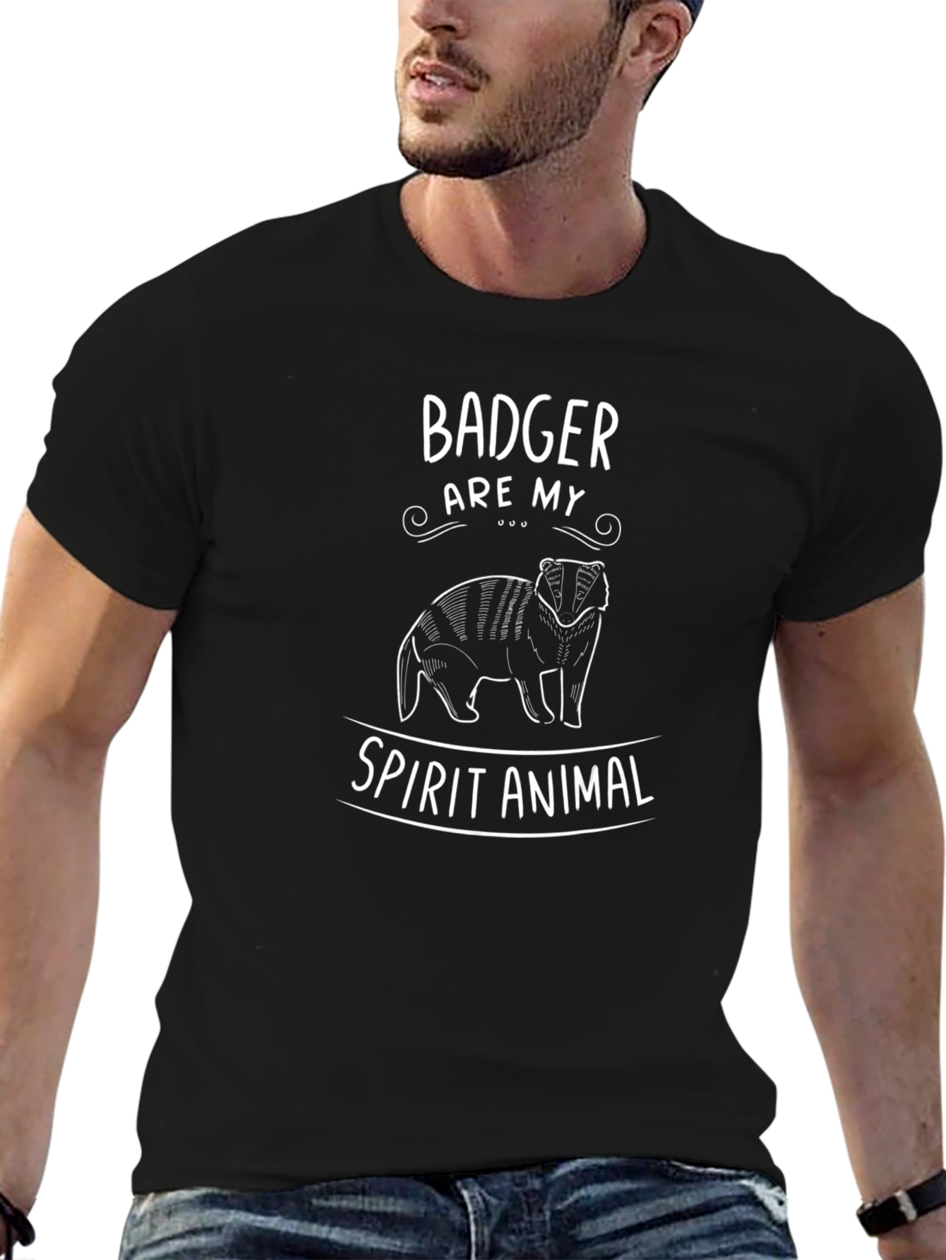 Badger Are My Spirit Animal Graphic Tee - Black