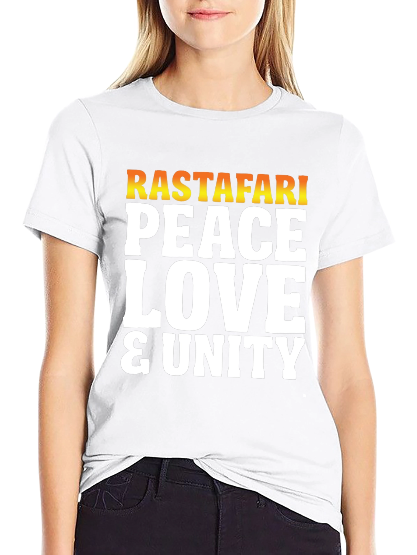 Rastafari Peace Love & Unity Graphic T-Shirt