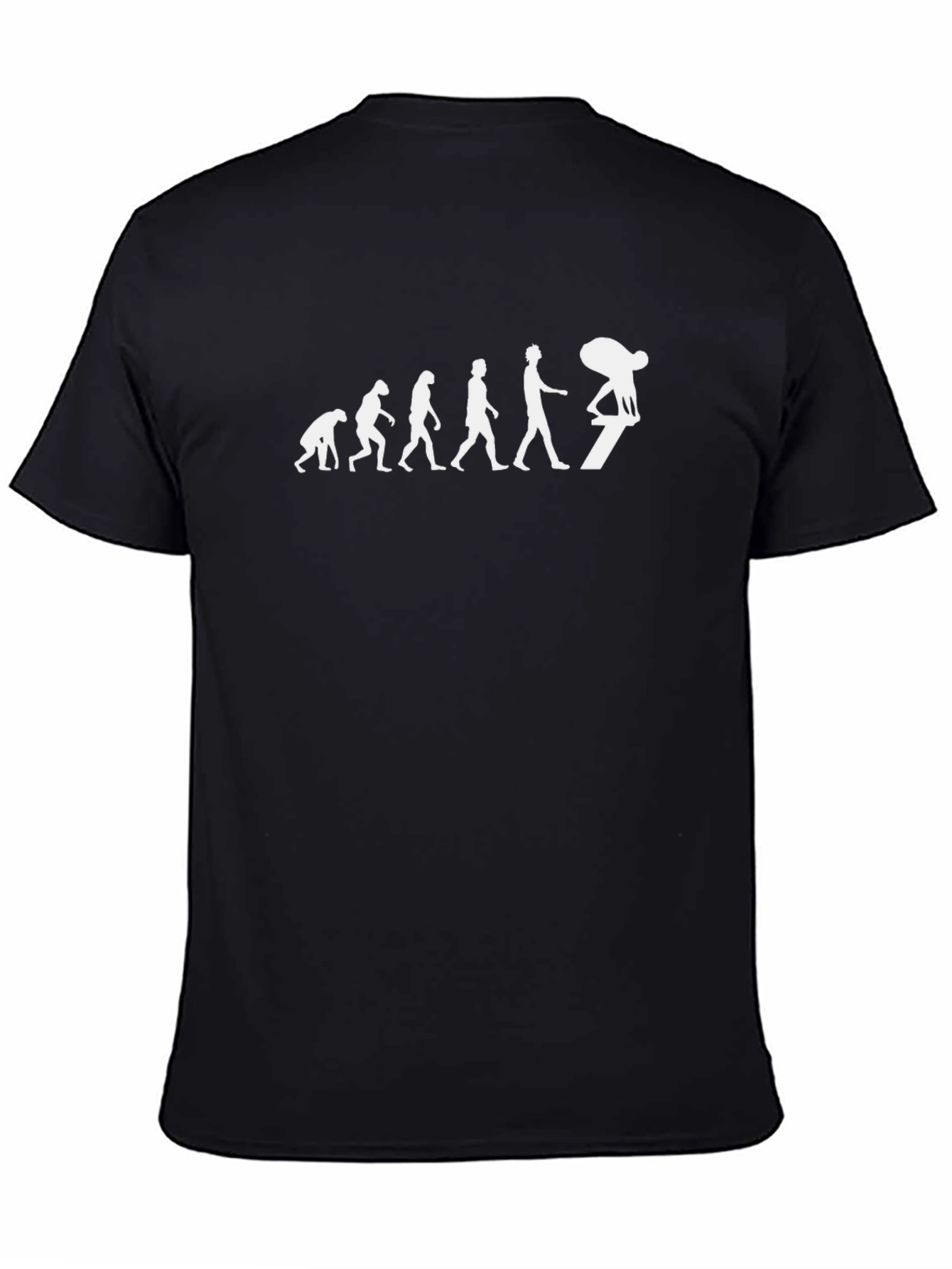 Skateboard Evolution Black T-Shirt - Ride On!