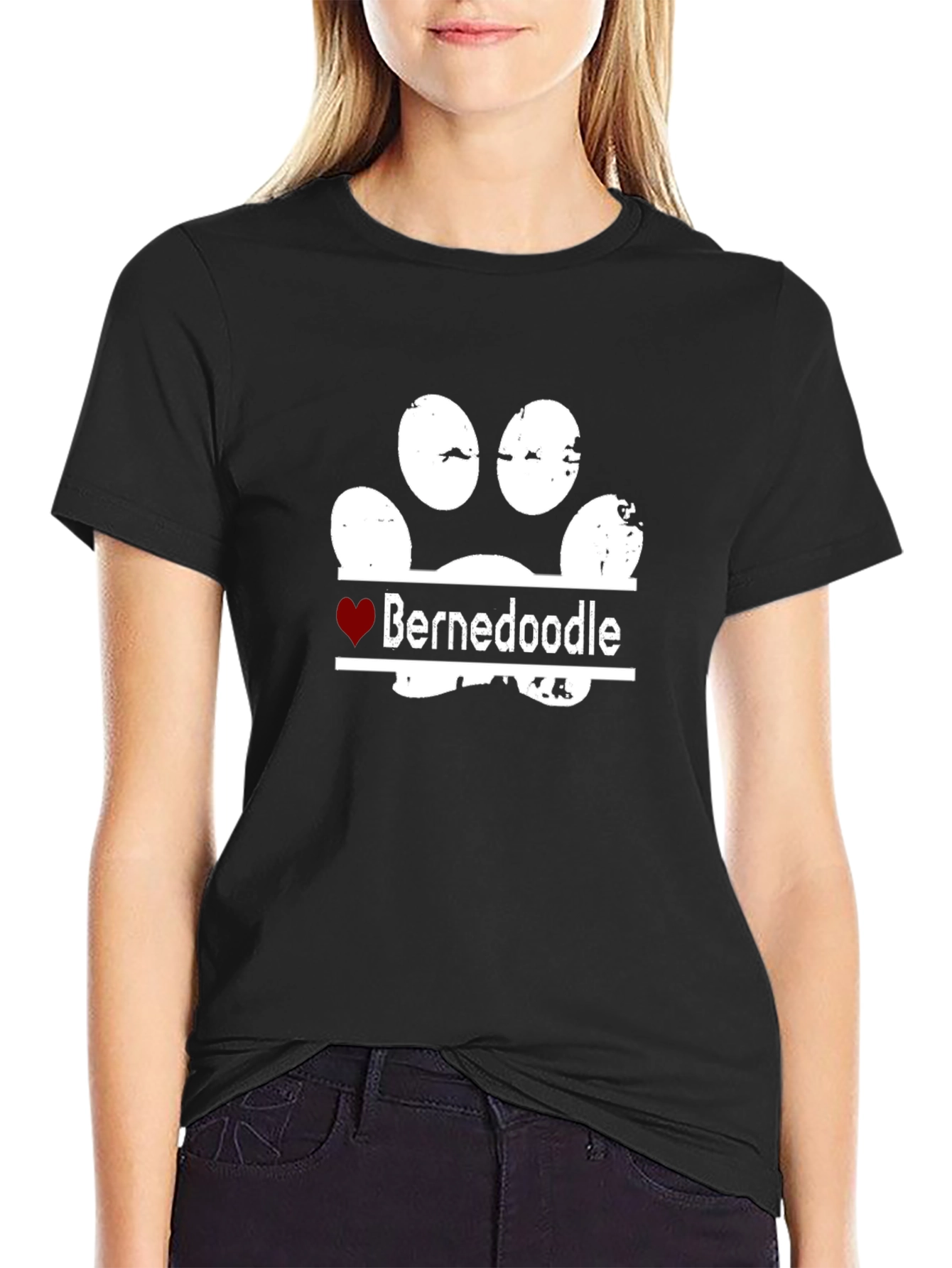 Bernedoodle Paw Print T-Shirt - Dog Lover Tee