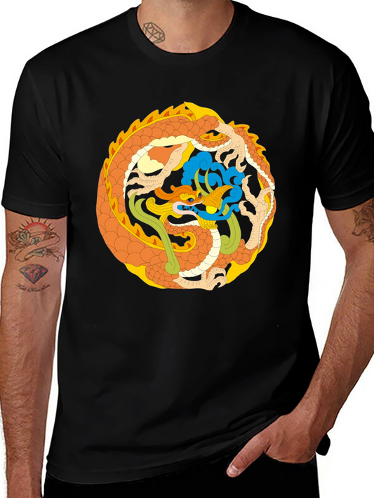 Dragon Circle Graphic Tee - Stylish & Unique Design