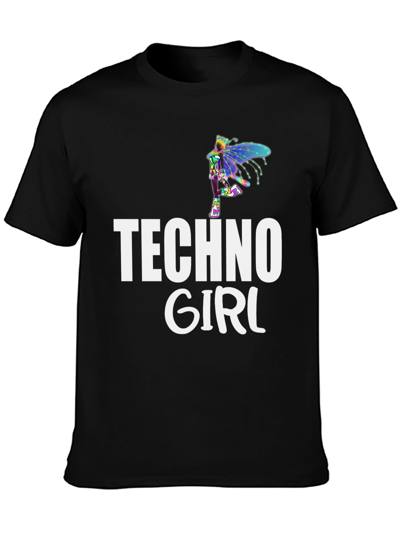 Techno Girl Black T-Shirt