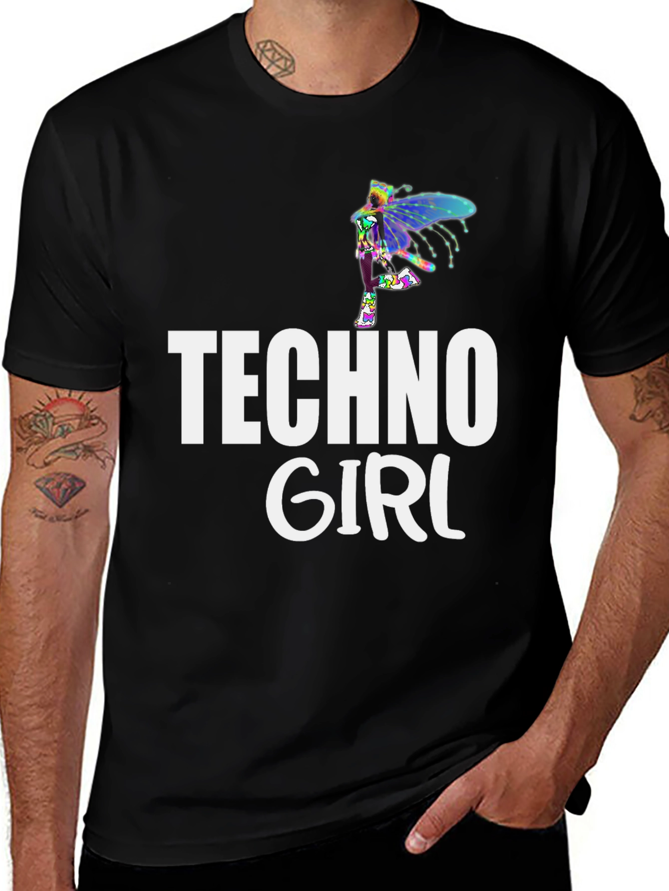 Techno Girl Black T-Shirt