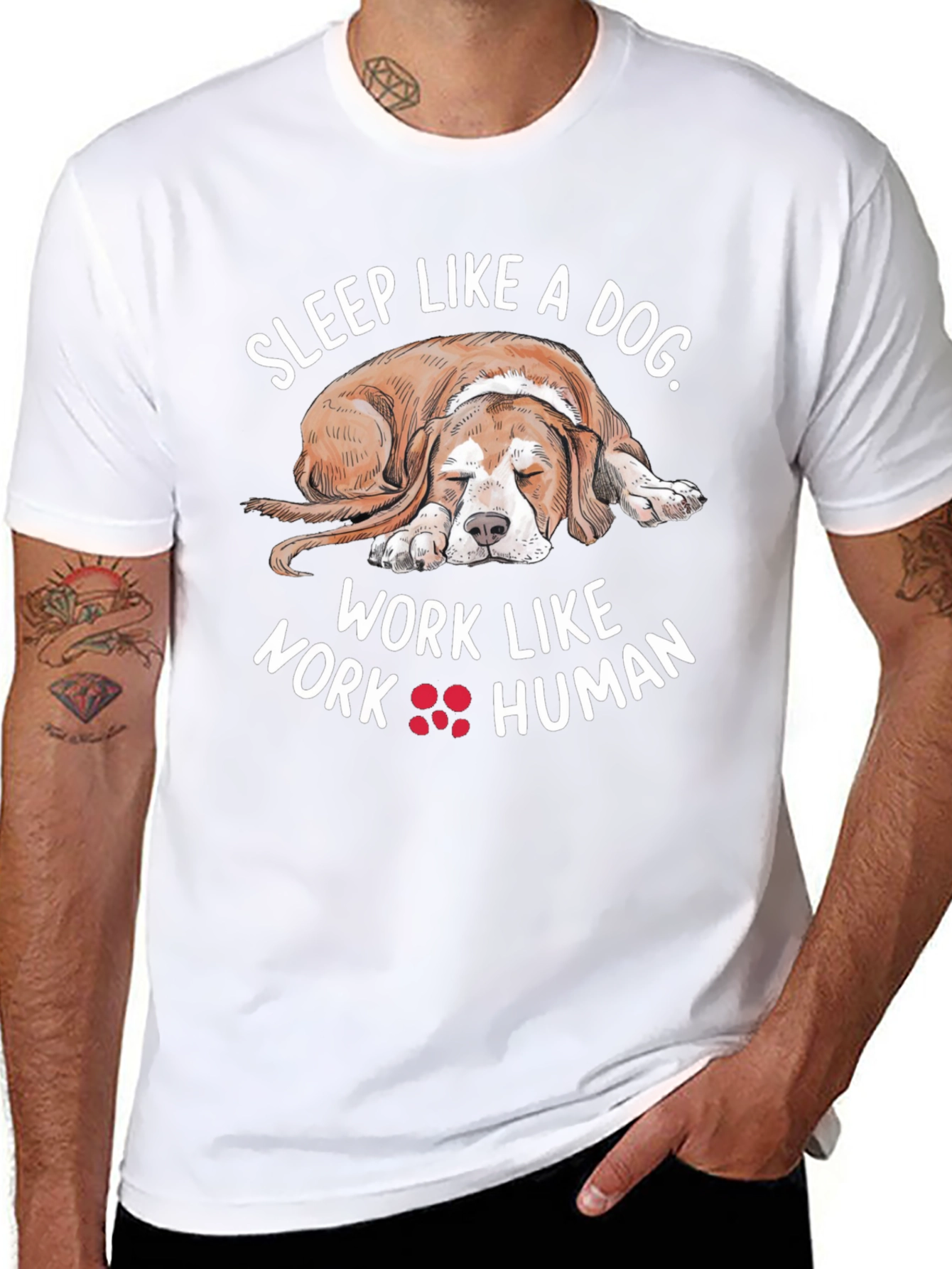 Sleep Like A Dog Black T-Shirt