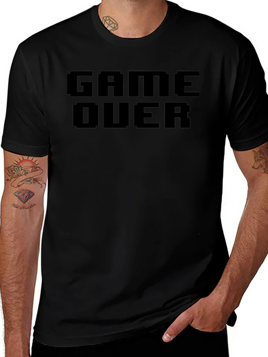 Game Over Black Pixel Graphic T-Shirt