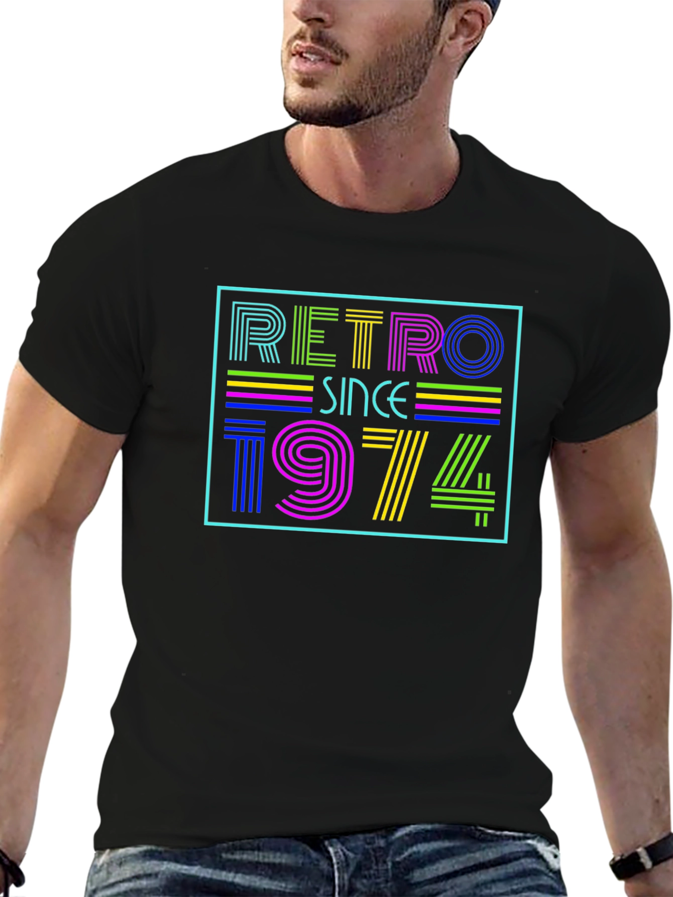 Retro Since 1974 Black T-Shirt