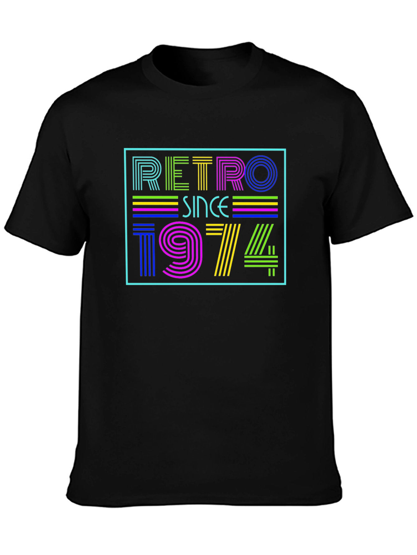 Retro Since 1974 Black T-Shirt