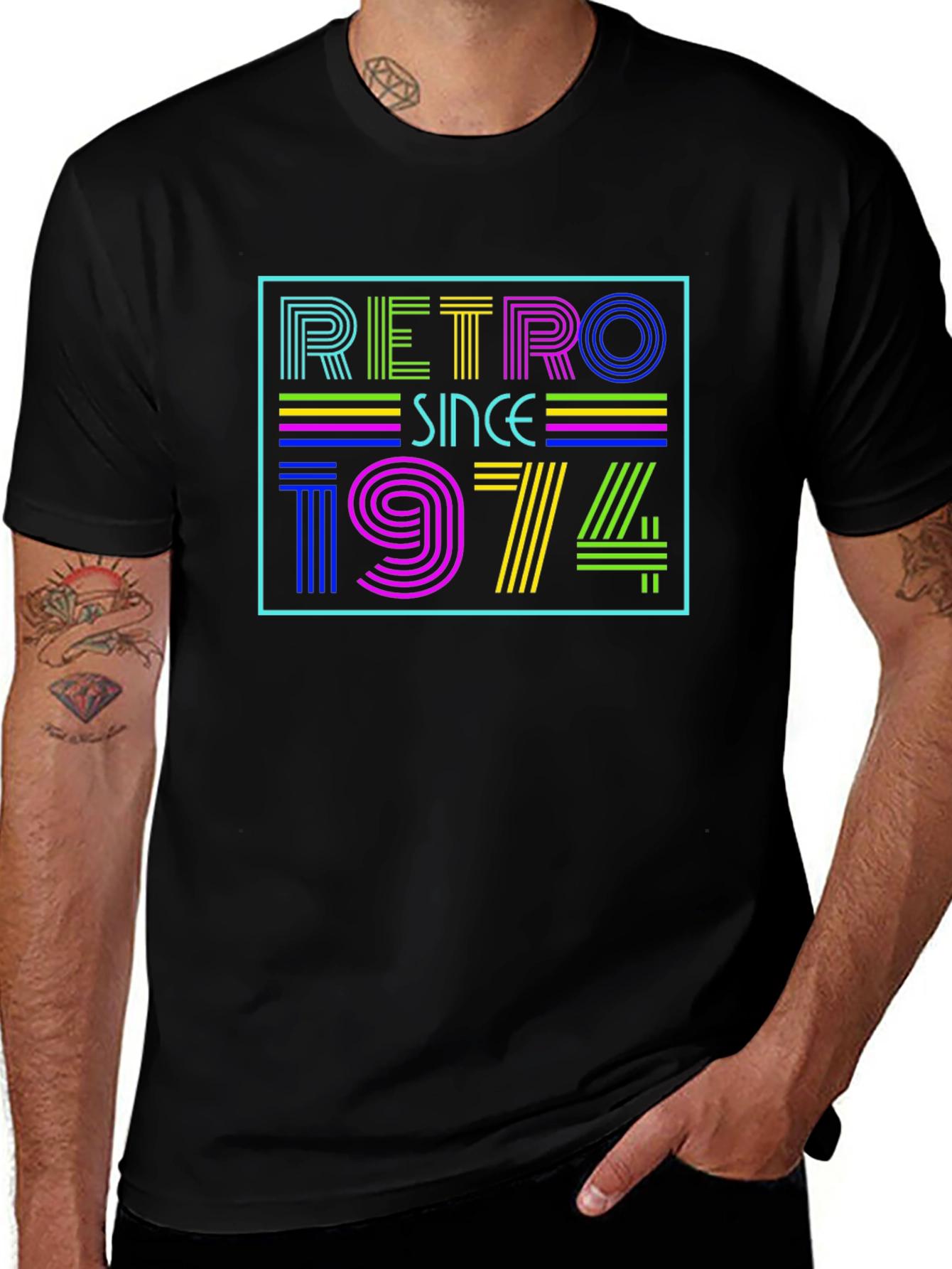 Retro Since 1974 Black T-Shirt