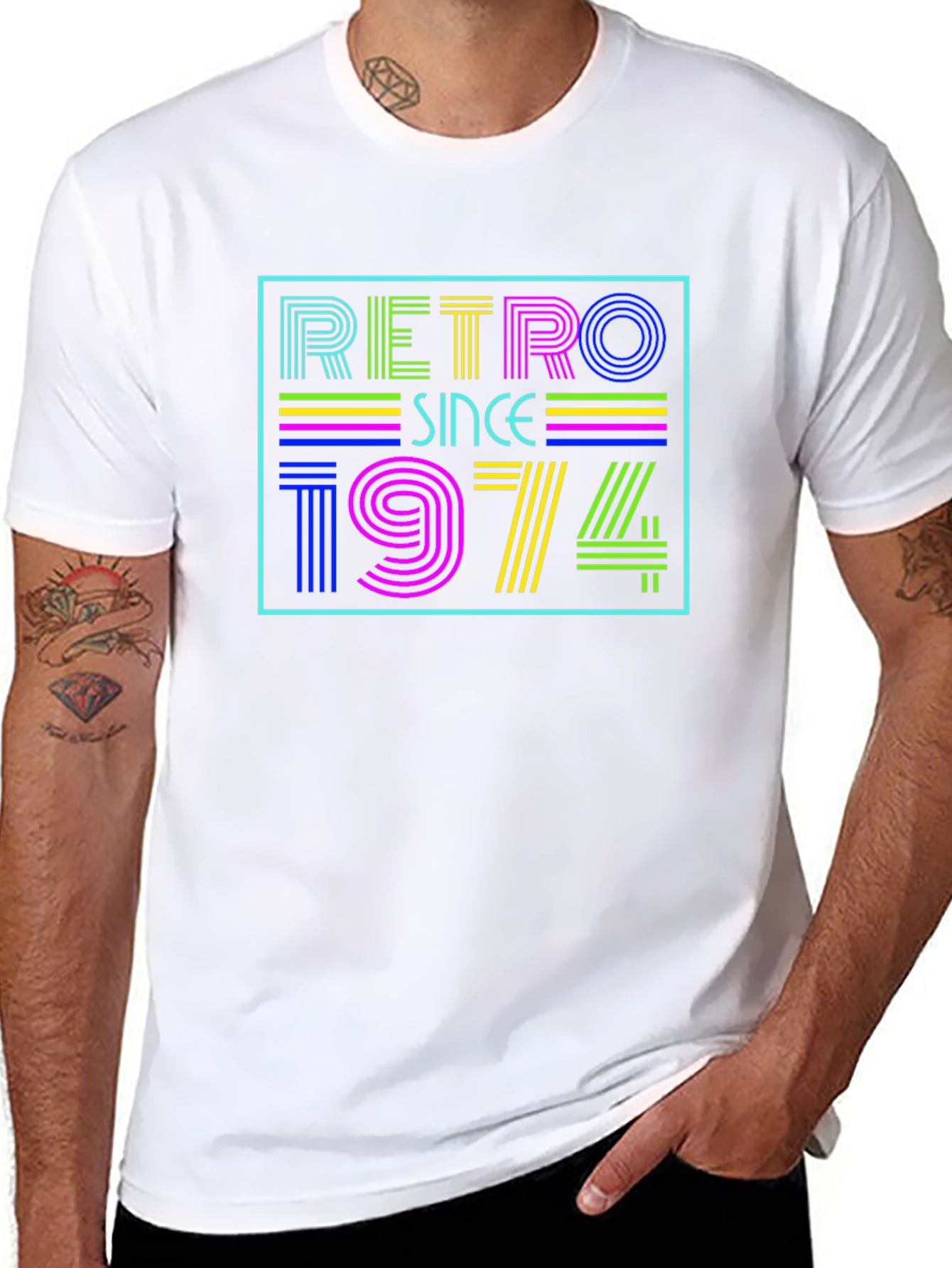 Retro Since 1974 Black T-Shirt