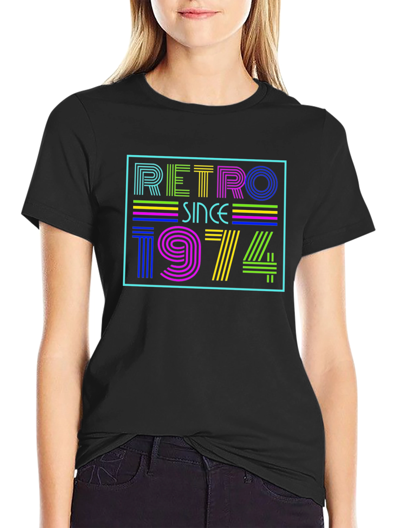 Retro Since 1974 Black T-Shirt