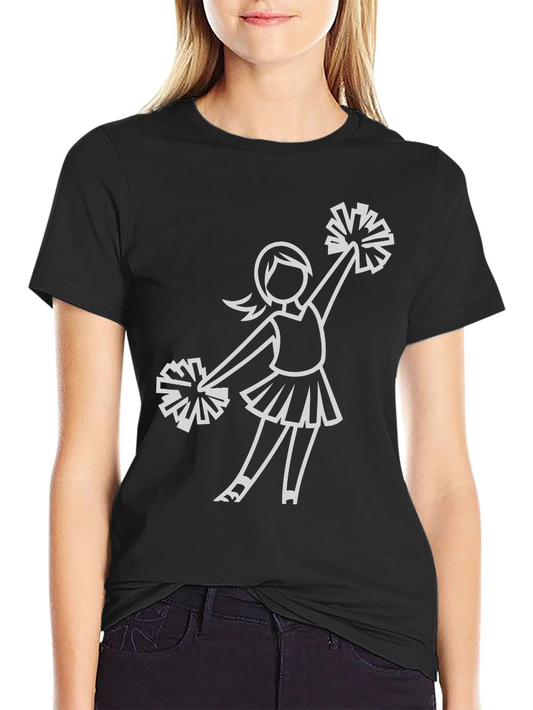 Cheerleader Graphic Black T-Shirt