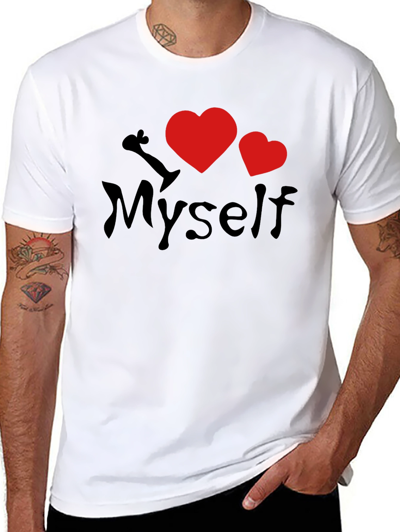 I Heart Myself Black T-Shirt