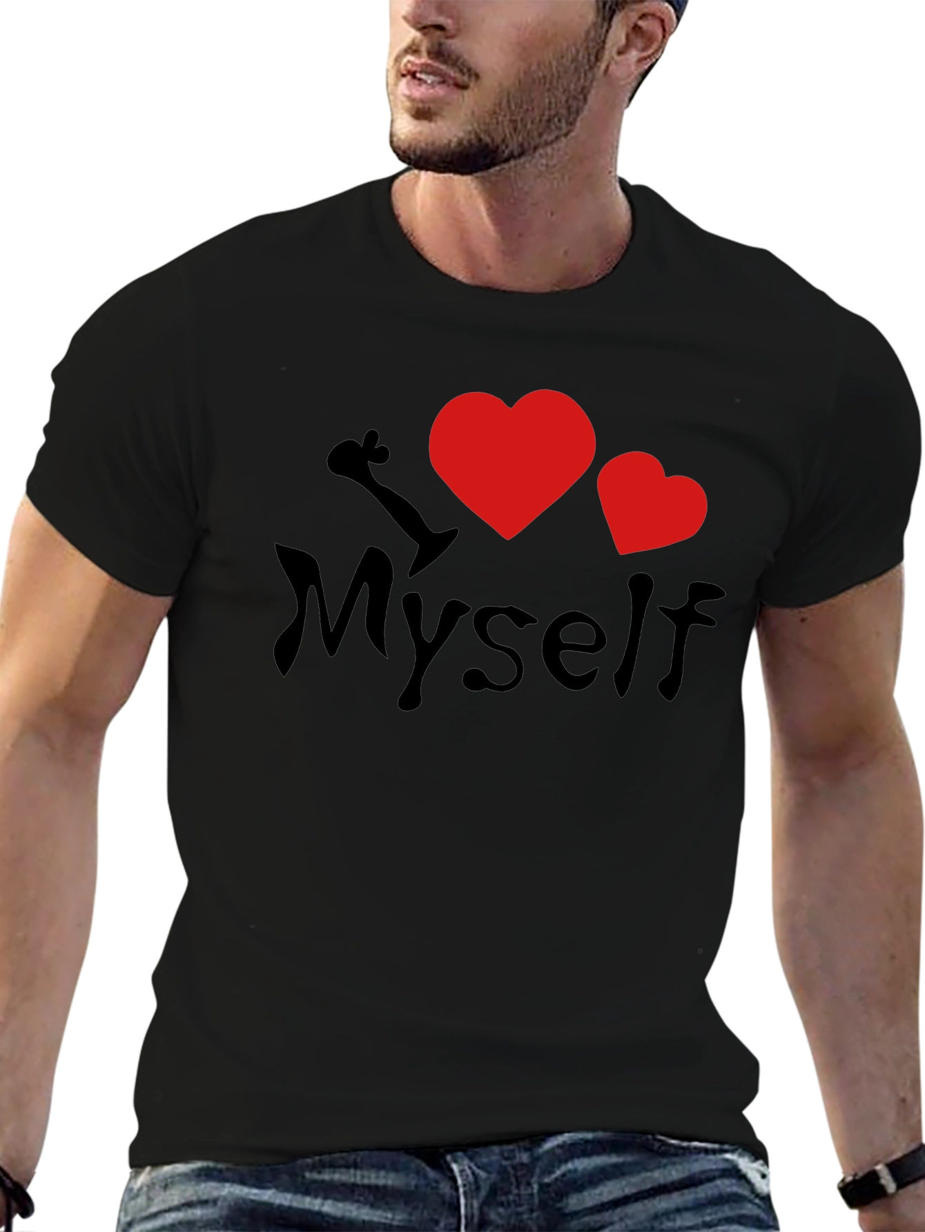 I Heart Myself Black T-Shirt