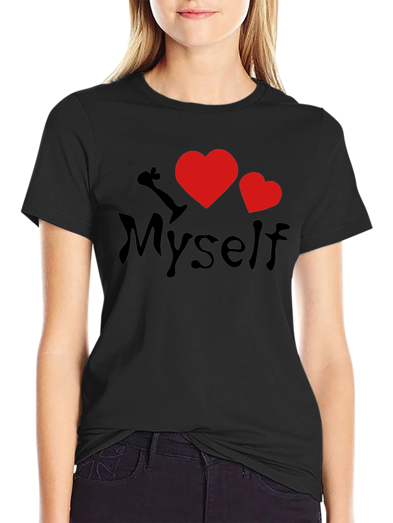 I Heart Myself Black T-Shirt