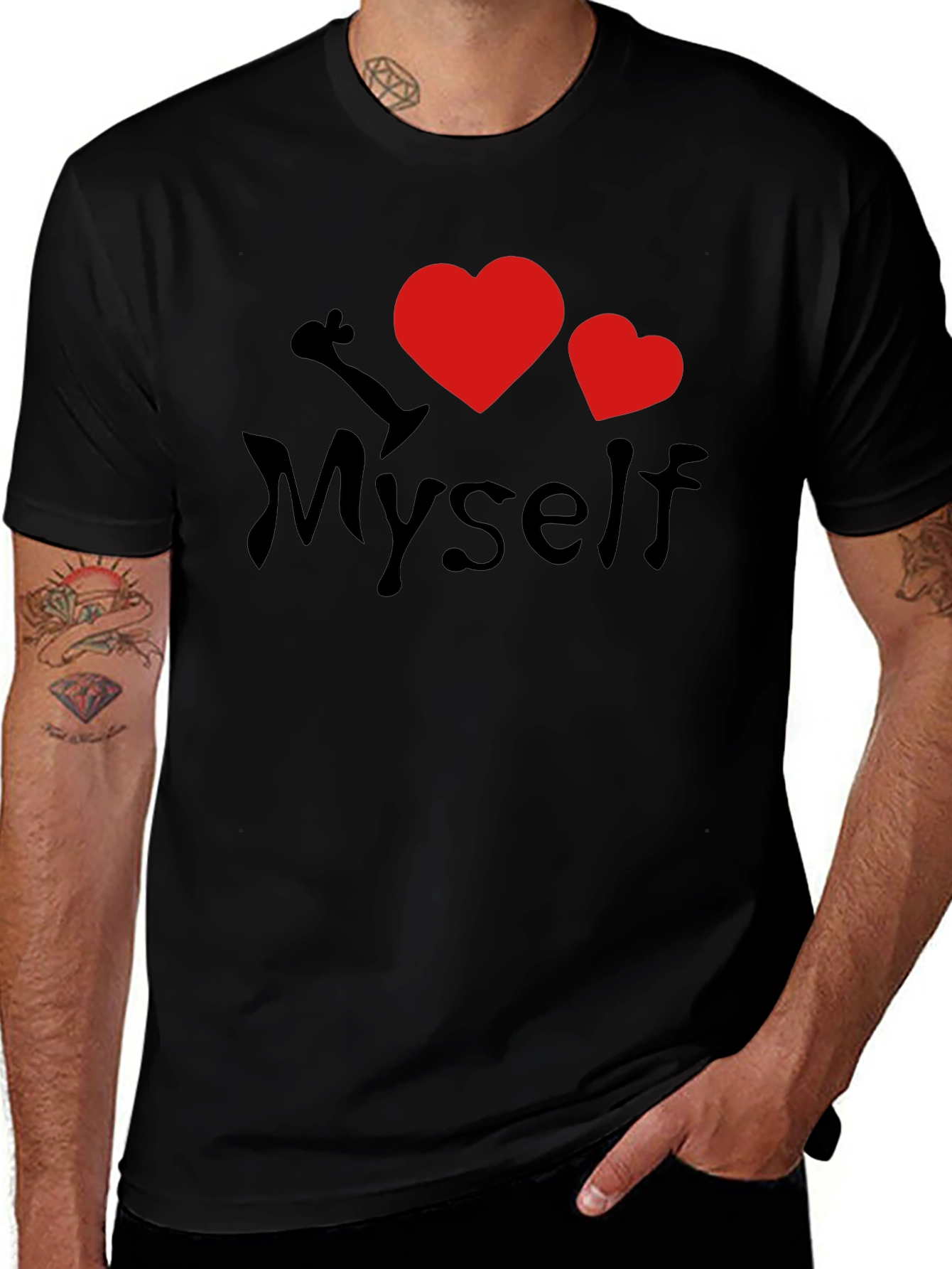 I Heart Myself Black T-Shirt