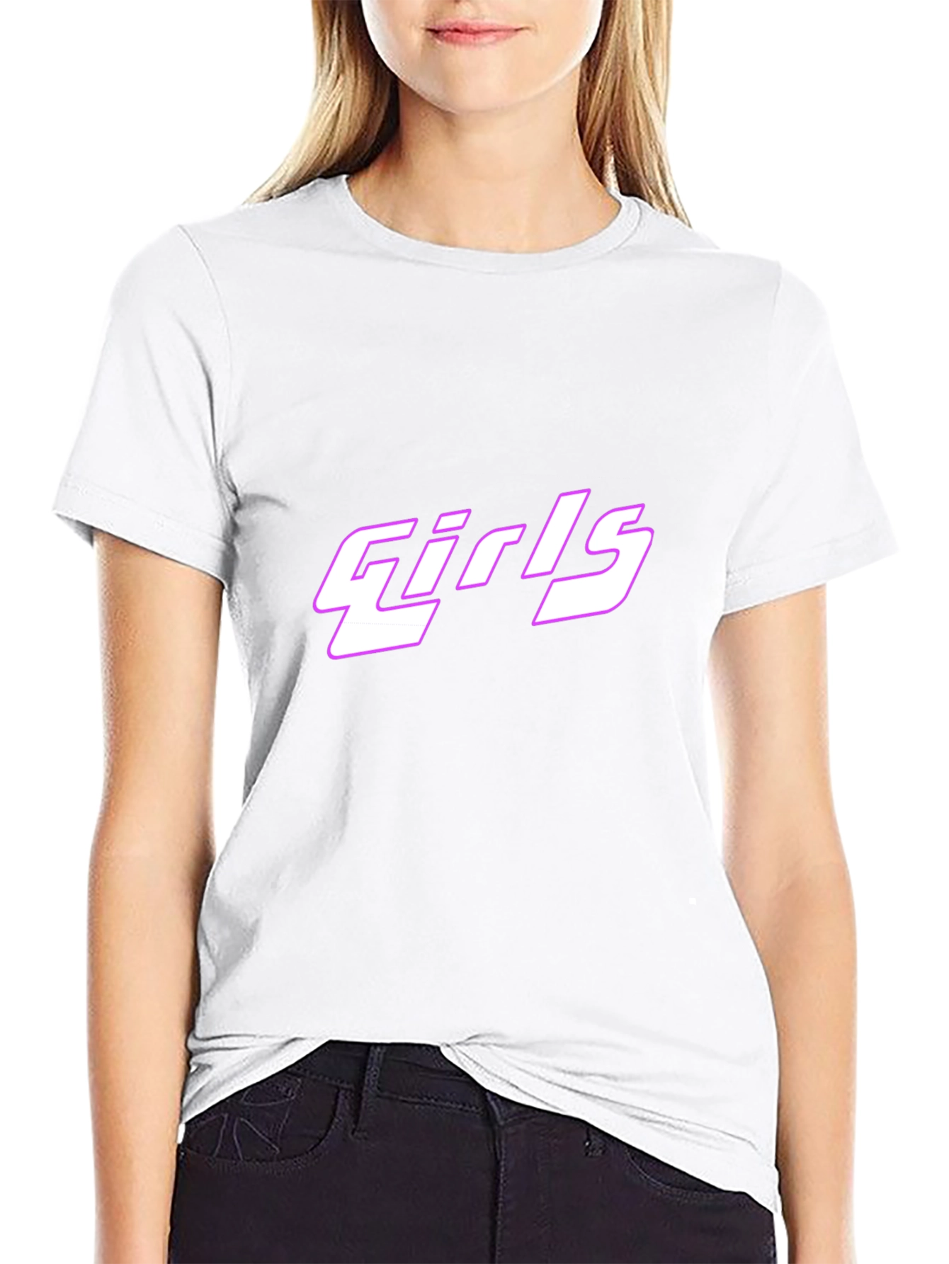 Girls Graphic Tee - Black Cotton T-Shirt