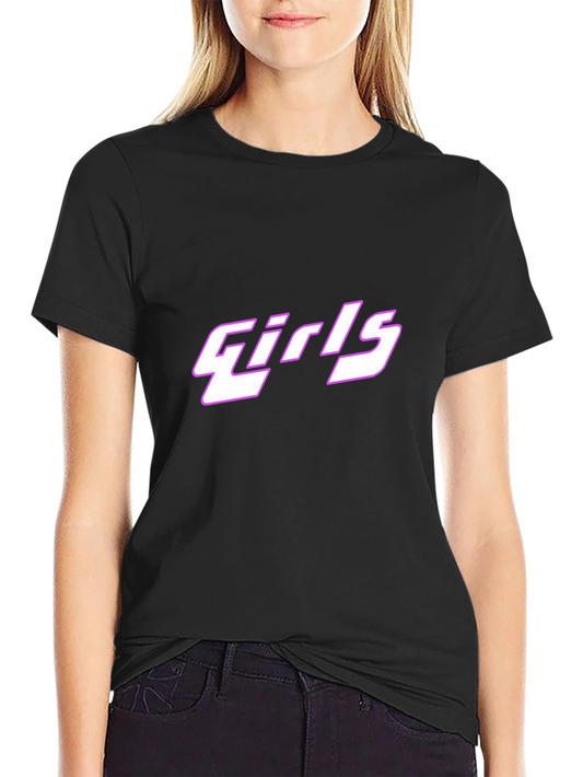 Girls Graphic Tee - Black Cotton T-Shirt