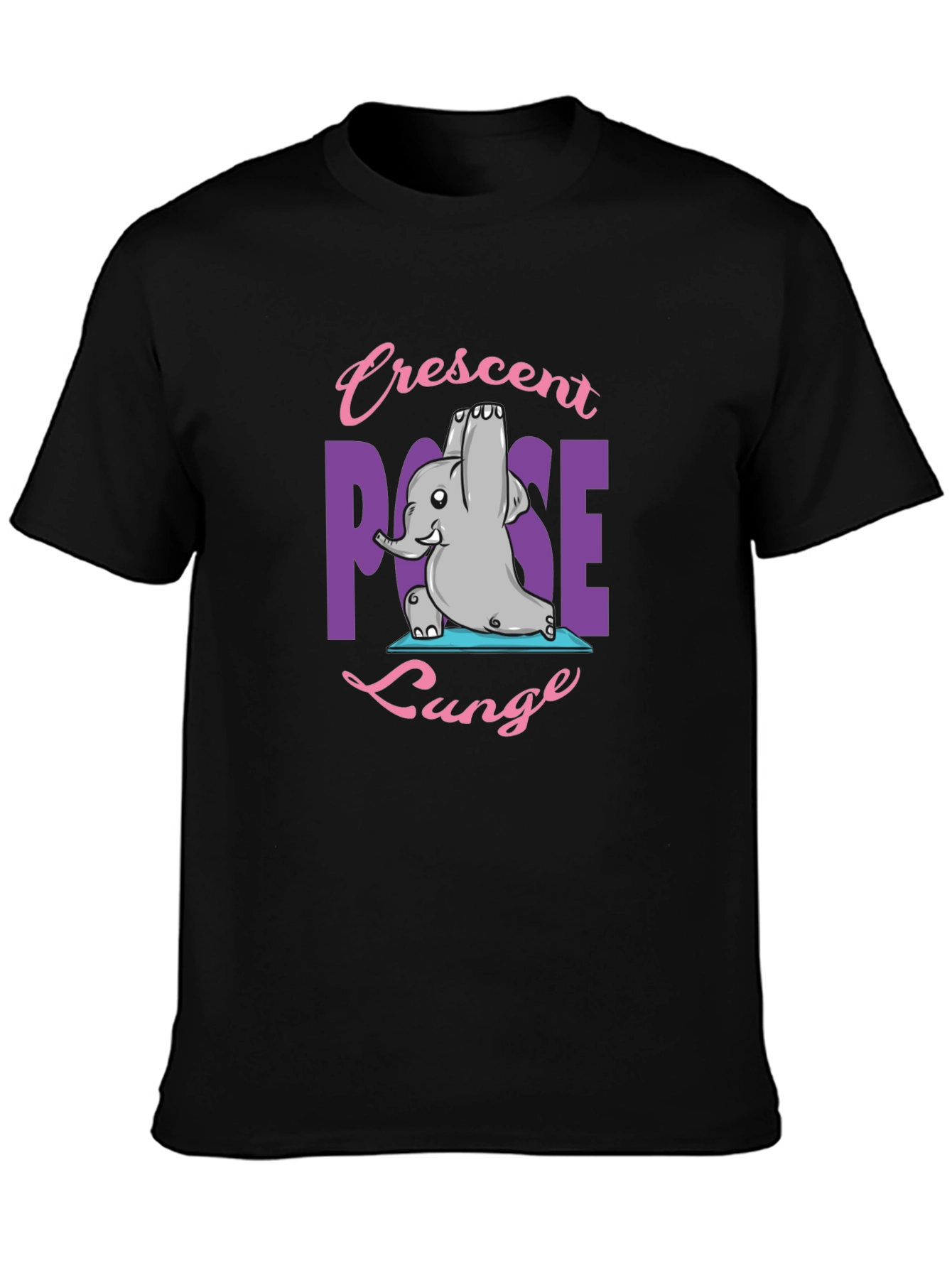Yoga Elephant T-Shirt - Crescent Pose Lunge