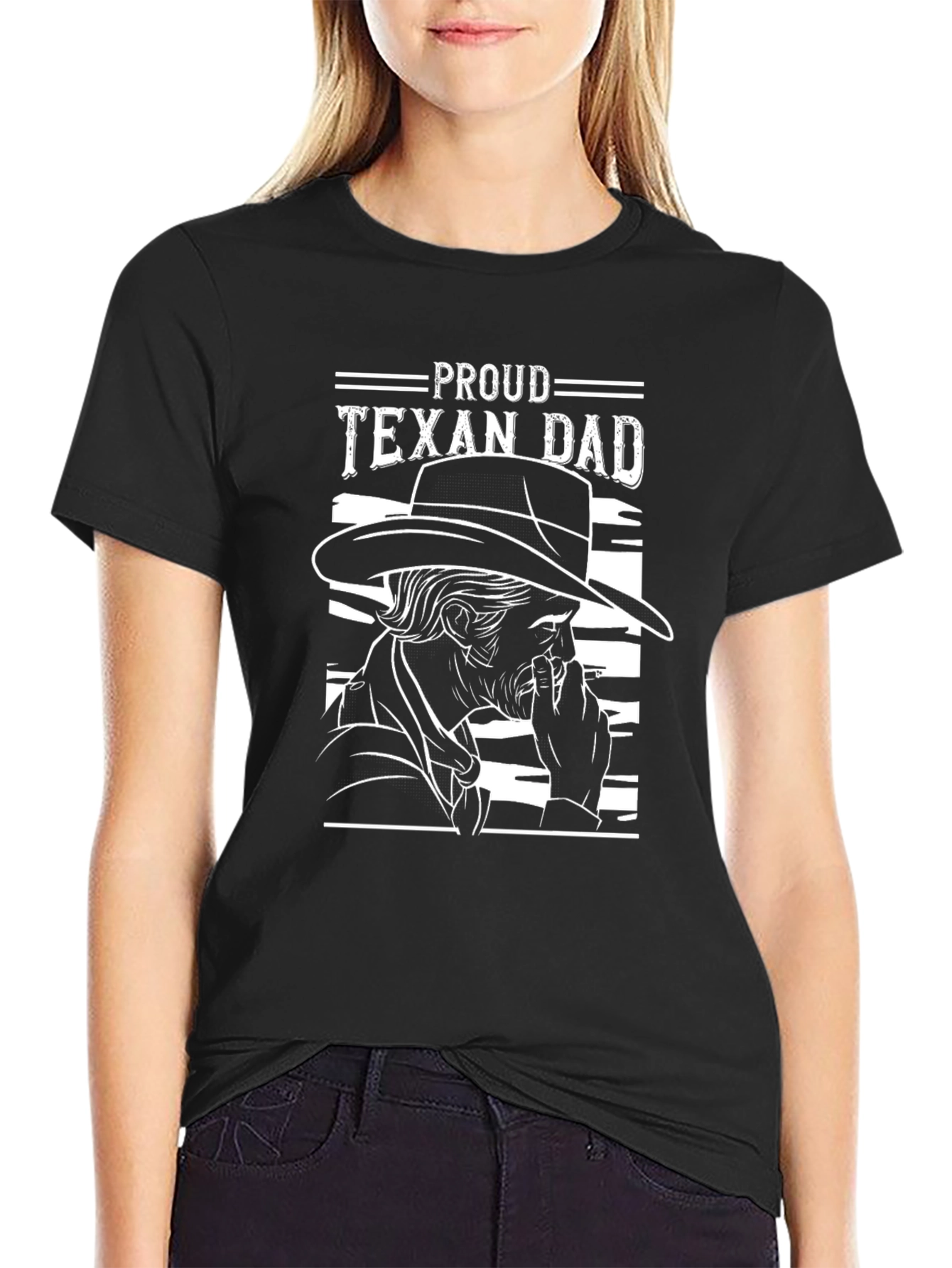 Proud Texan Dad Graphic Tee - Black