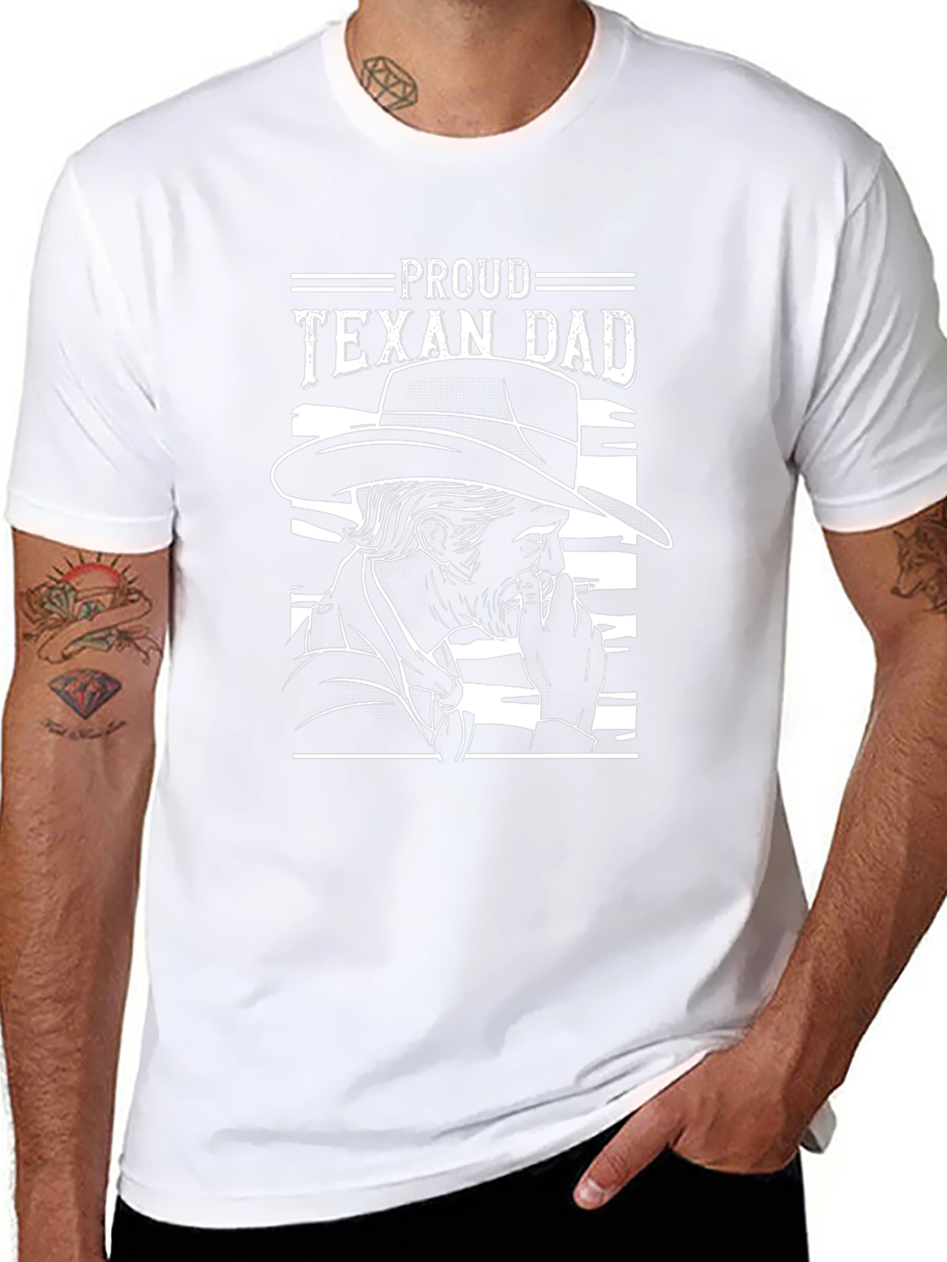 Proud Texan Dad Graphic Tee - Black