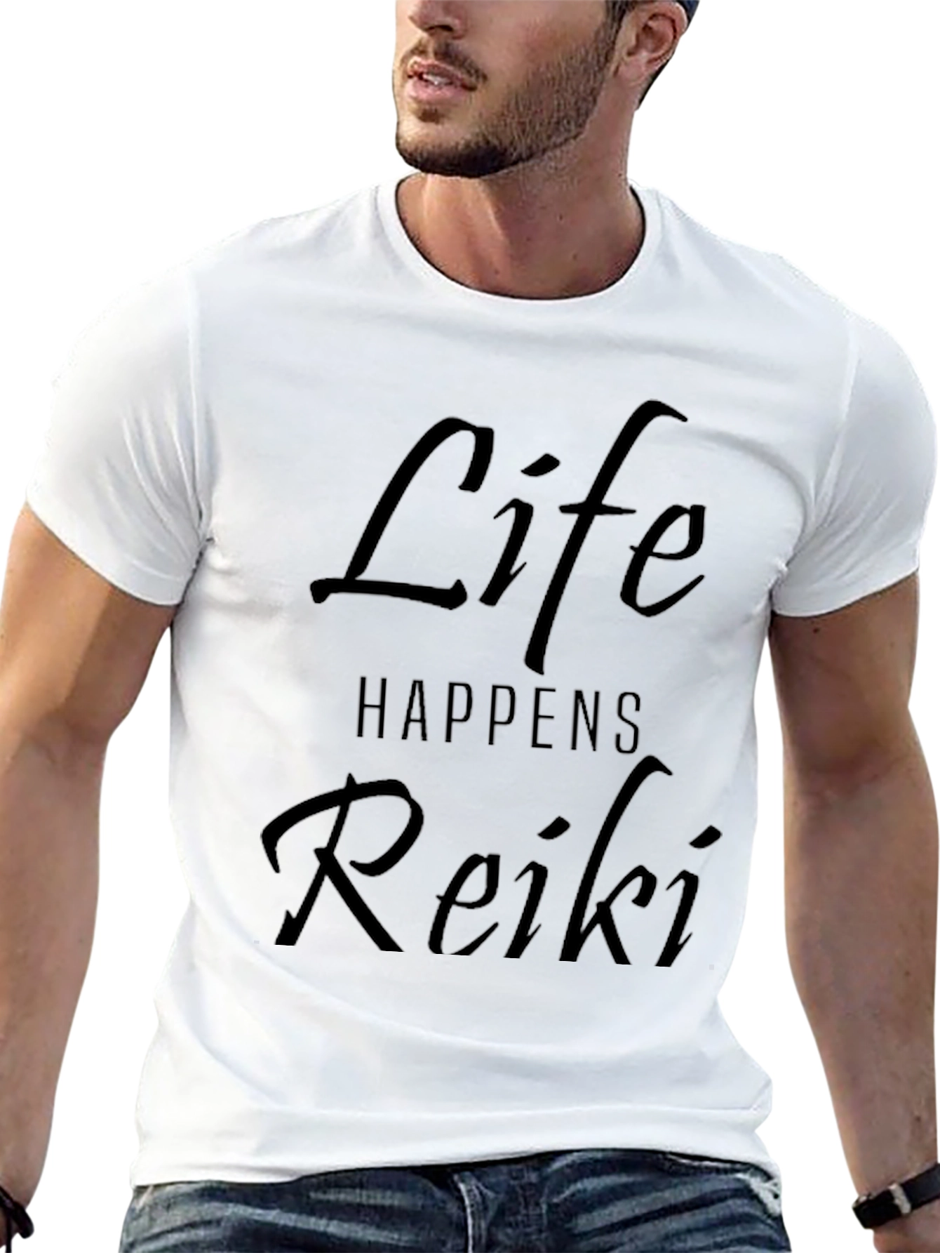Life Happens Reiki Black T-Shirt