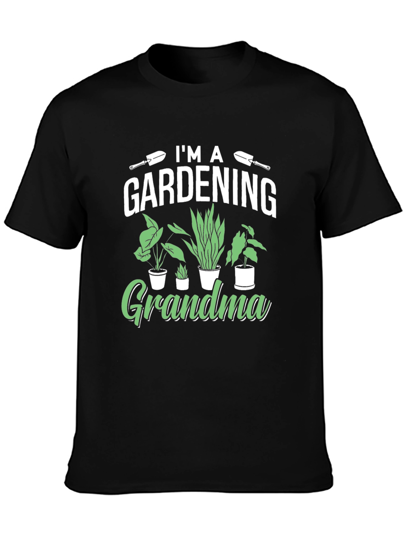 Gardening Grandma T-Shirt - Black Cotton Tee